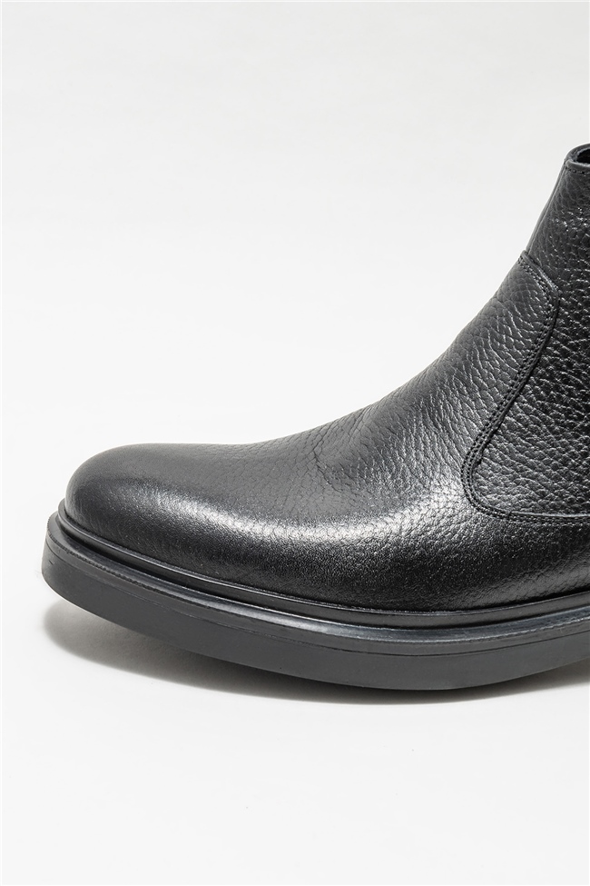 Siyah Deri Erkek Günlük Bot