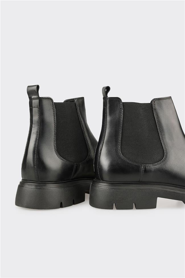 Siyah Deri Erkek Günlük Bot