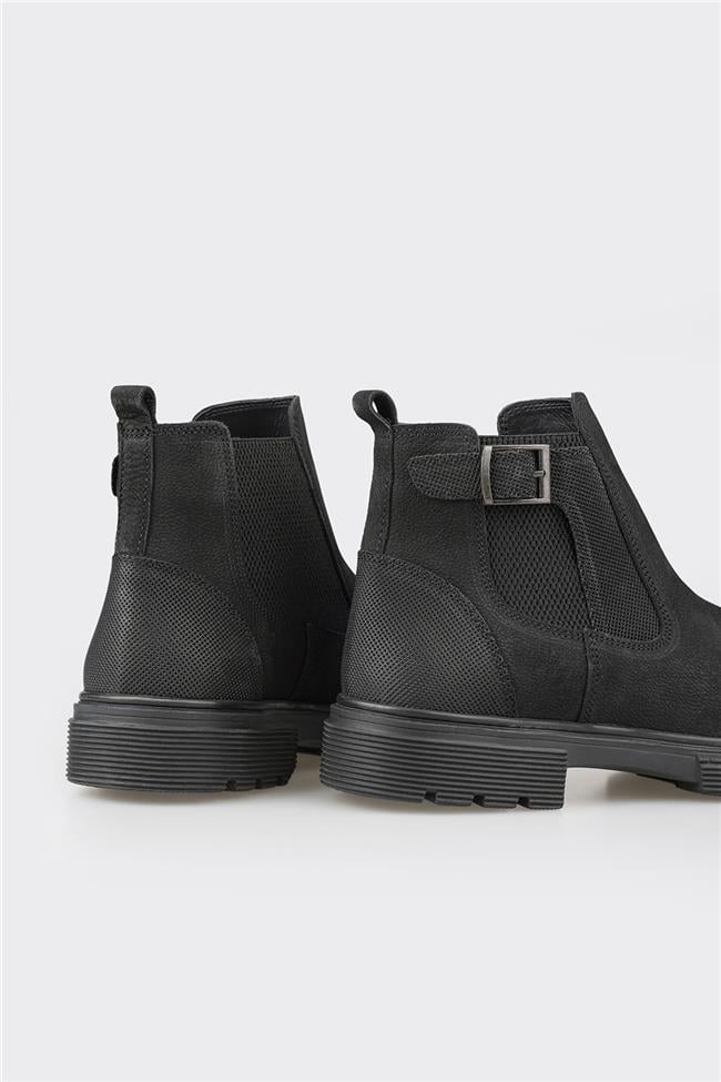 Siyah Deri Erkek Günlük Bot