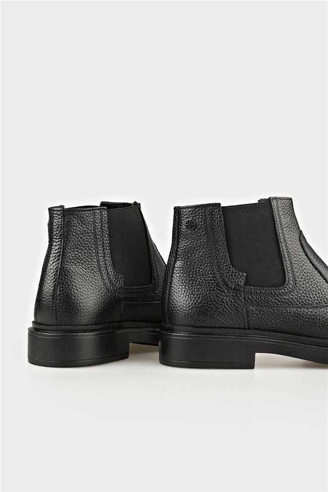 Siyah Deri Erkek Günlük Bot