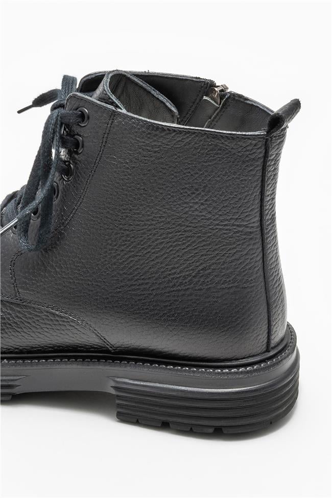 Siyah Deri Erkek Günlük Bot