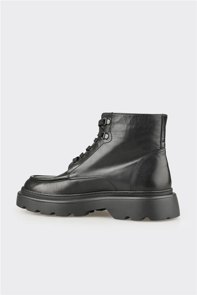 Siyah Deri Erkek Günlük Bot