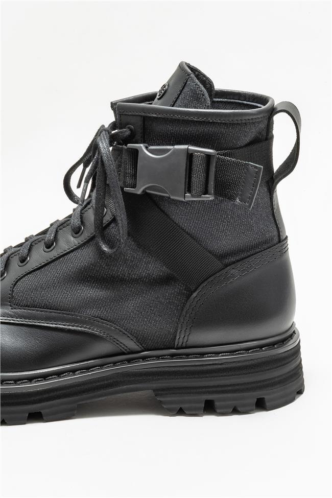 Siyah Deri Erkek Günlük Bot