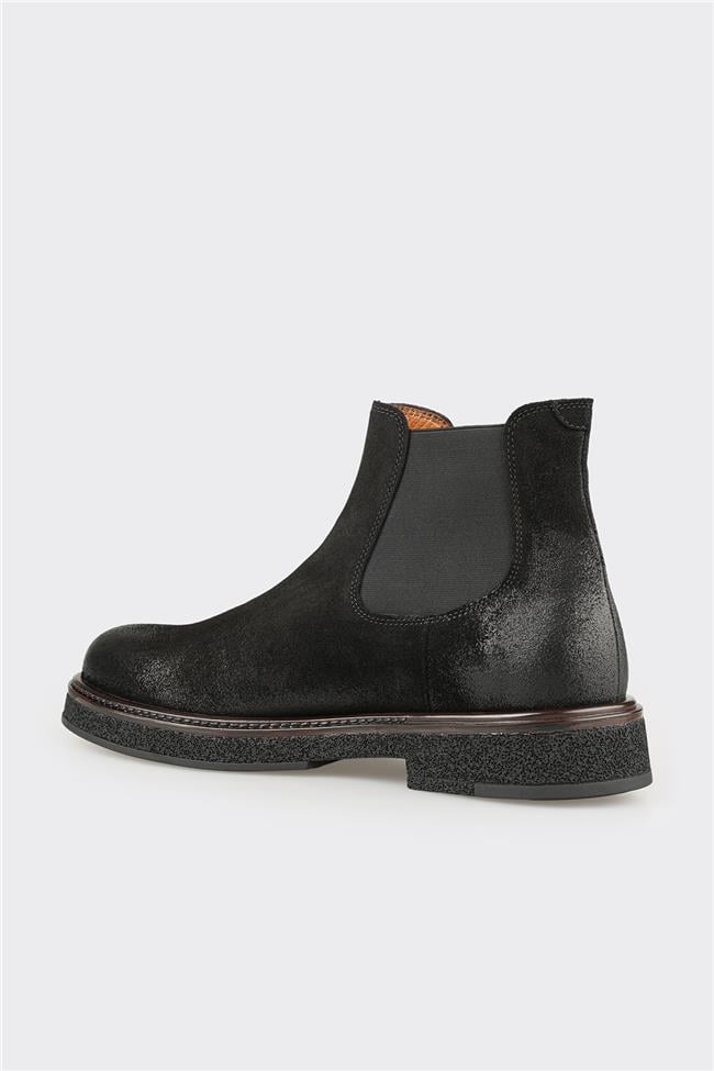 Siyah Deri Erkek Günlük Bot