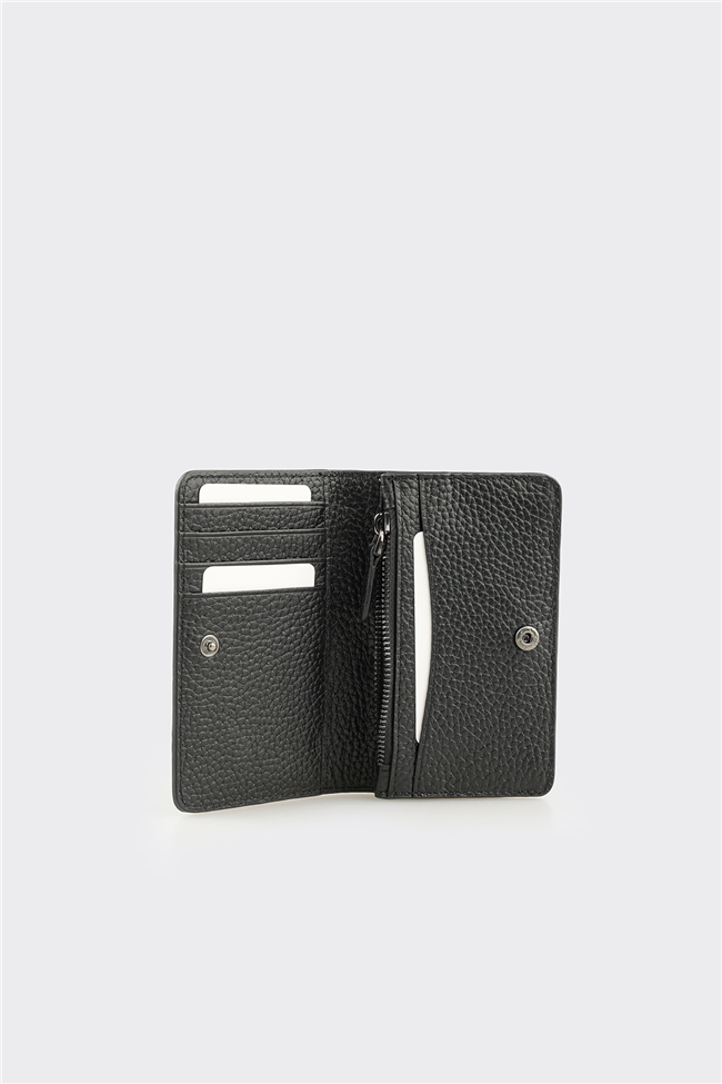 Siyah Deri Erkek Kartlık