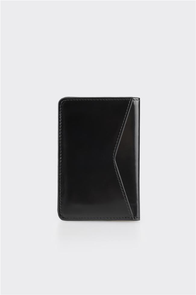 Siyah Deri Erkek Kartlık