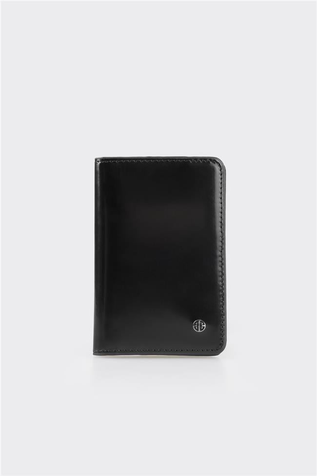 Siyah Deri Erkek Kartlık