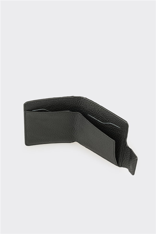 Siyah Deri Erkek Kartlık