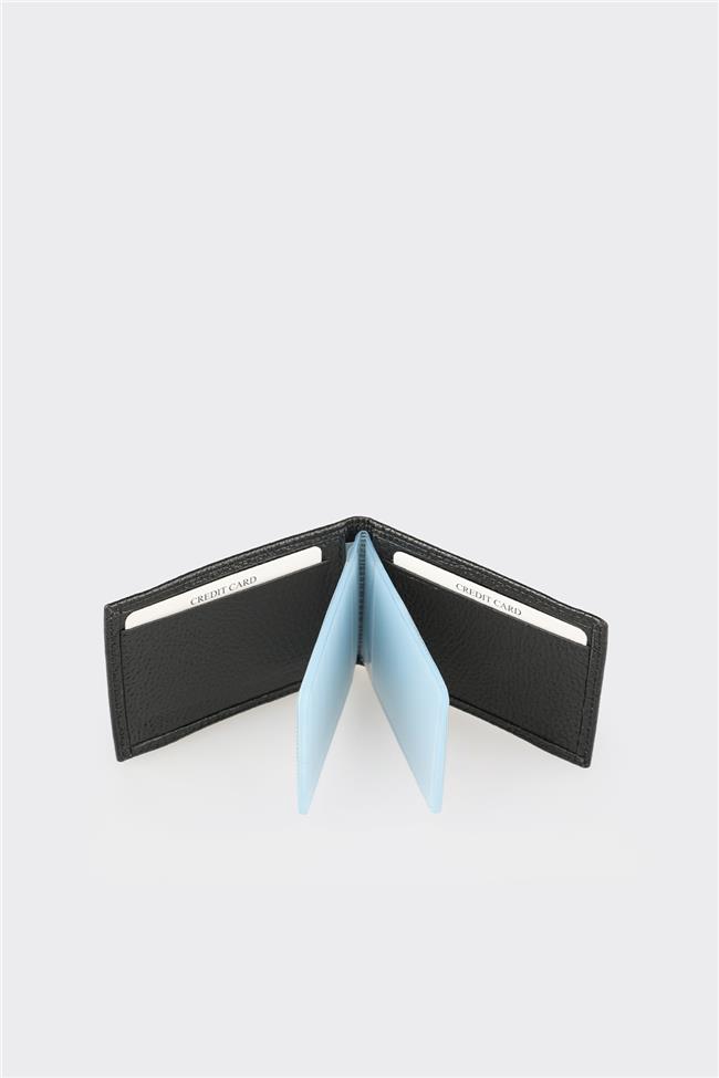 Siyah Deri Erkek Kartlık