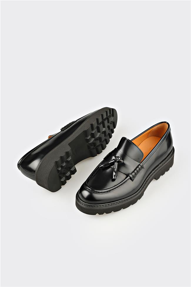 Siyah Deri Erkek Klasik Ayakkabı