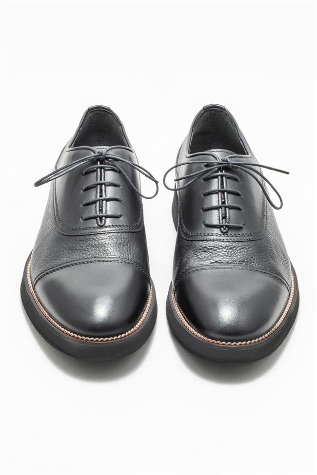 Siyah Deri Erkek Klasik Ayakkabı
