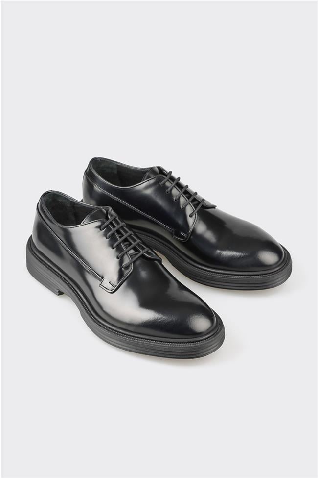 Siyah Deri Erkek Klasik Ayakkabı