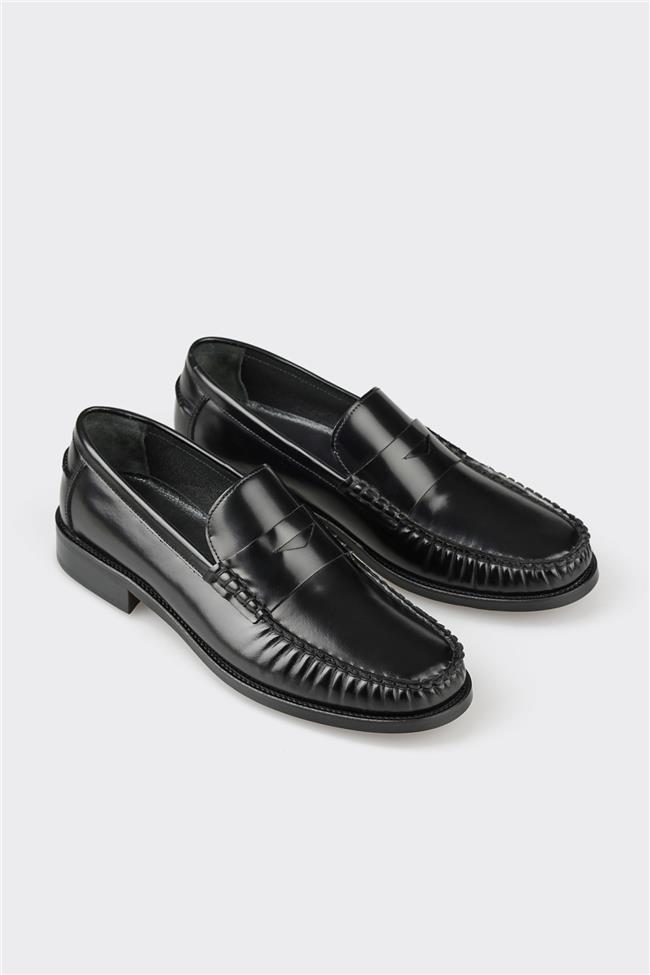 Siyah Deri Erkek Klasik Ayakkabı