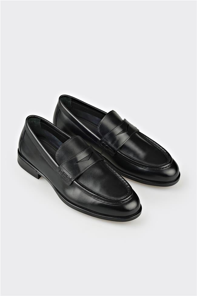 Siyah Deri Erkek Klasik Ayakkabı