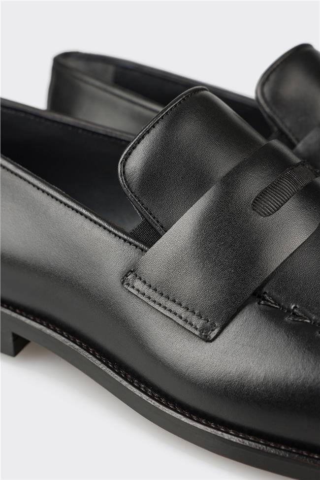 Siyah Deri Erkek Klasik Ayakkabı