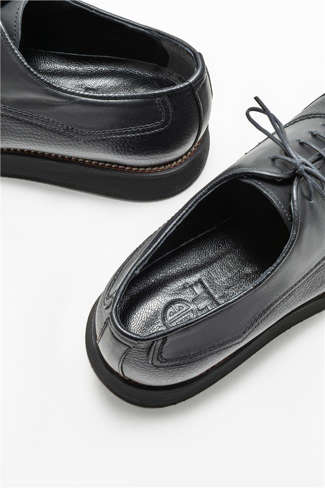 Siyah Deri Erkek Klasik Ayakkabı