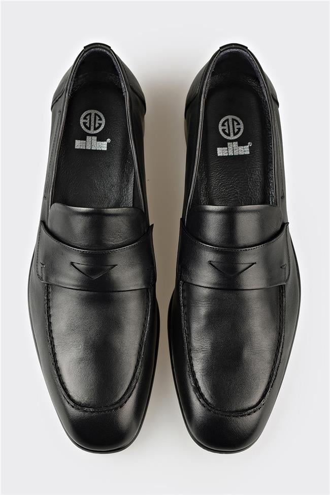 Siyah Deri Erkek Klasik Ayakkabı