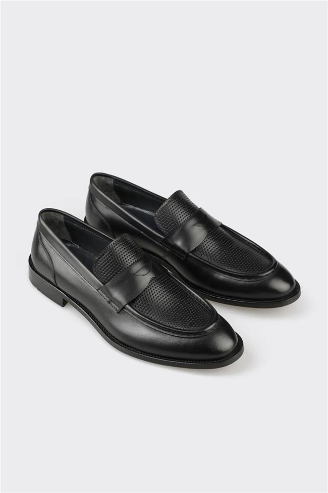 Siyah Deri Erkek Klasik Ayakkabı