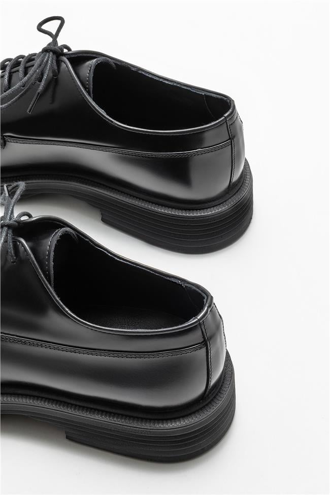 Siyah Deri Erkek Klasik Ayakkabı