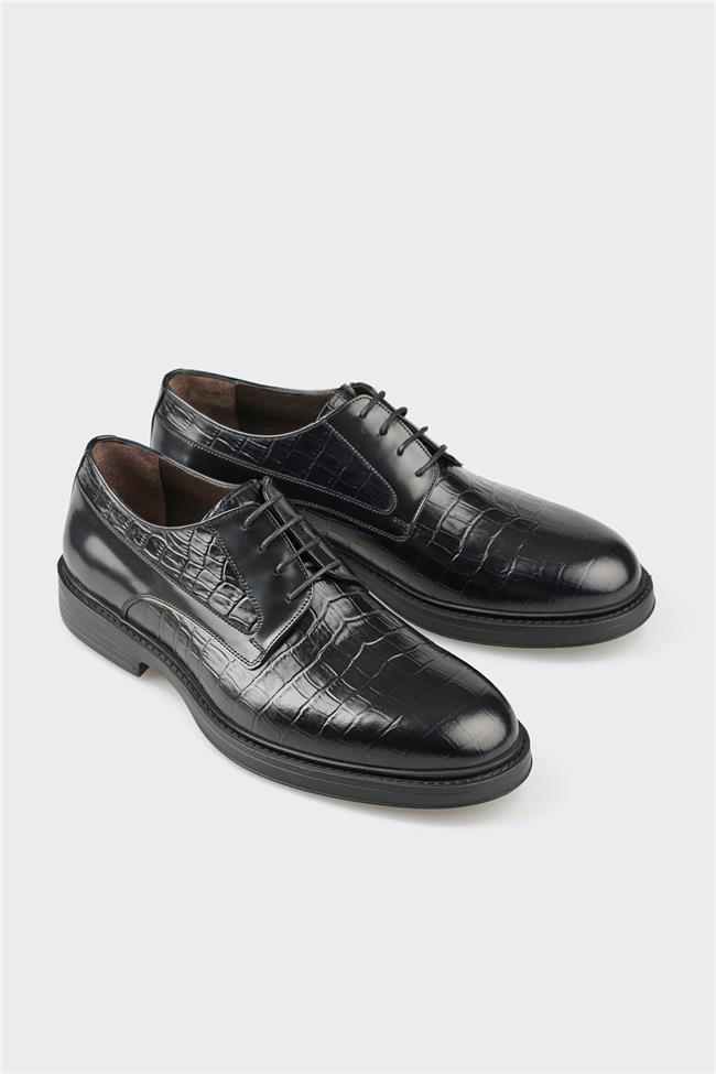 Siyah Deri Erkek Klasik Ayakkabı