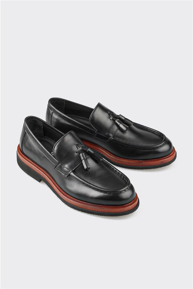 Siyah Deri Erkek Klasik Ayakkabı