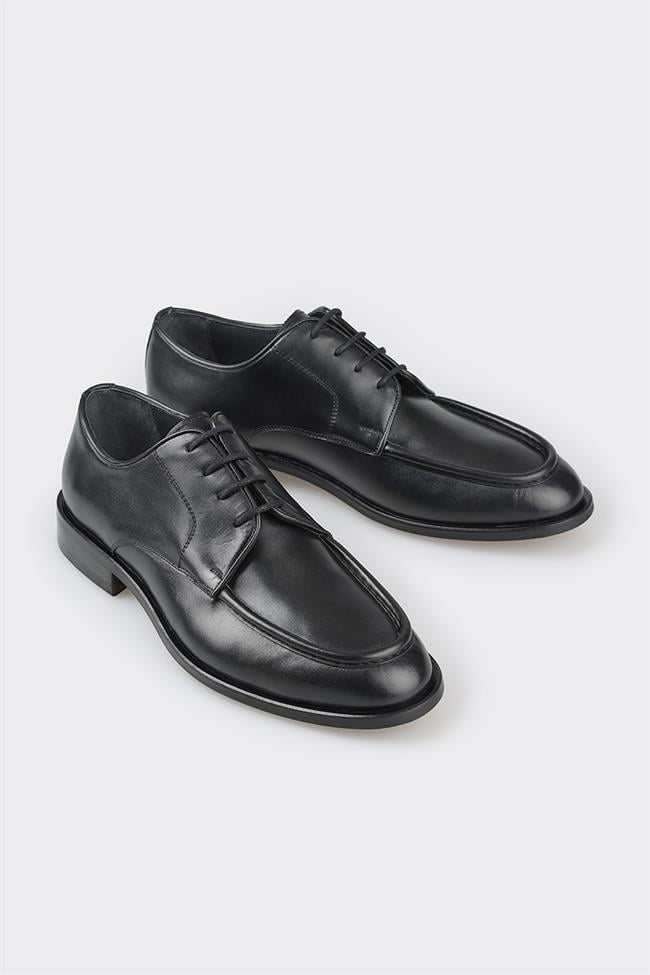 Siyah Deri Erkek Klasik Ayakkabı