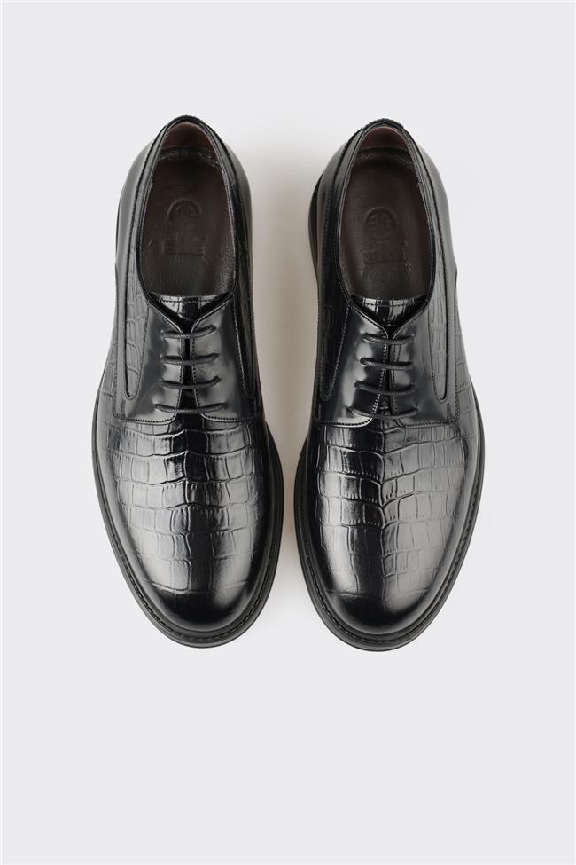 Siyah Deri Erkek Klasik Ayakkabı