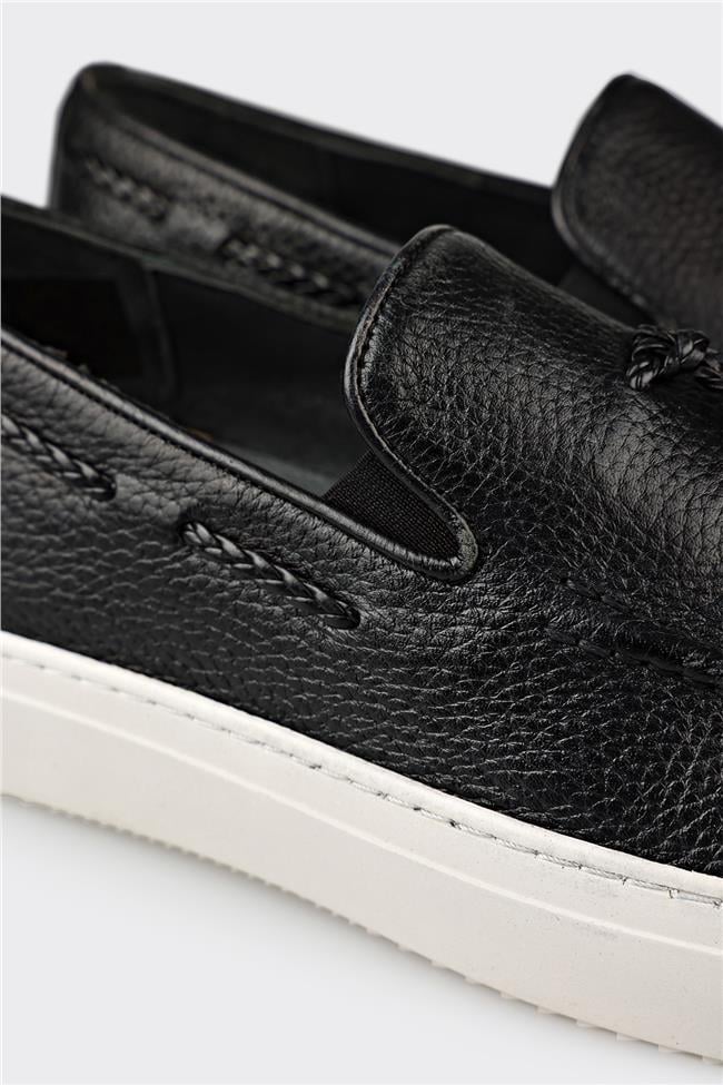 Siyah Deri Erkek Loafer