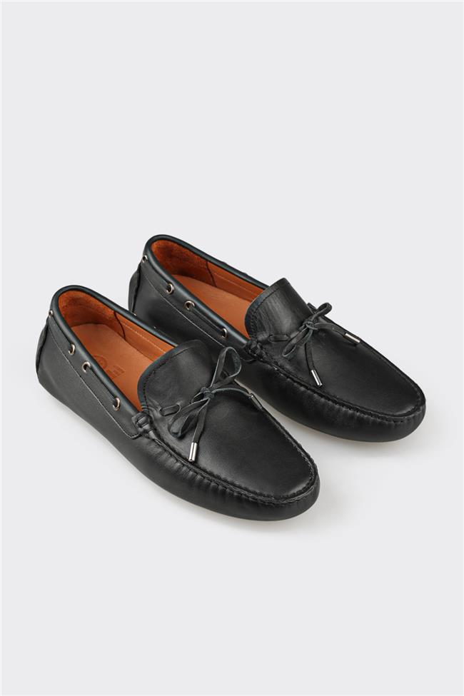 Siyah Deri Erkek Loafer