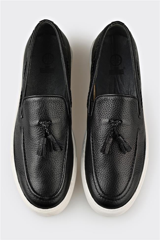 Siyah Deri Erkek Loafer