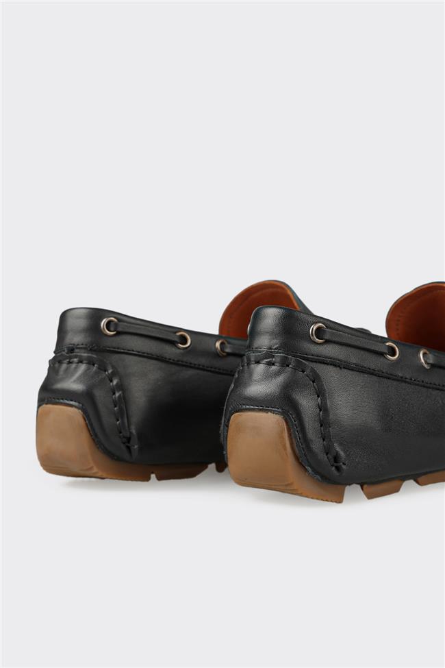 Siyah Deri Erkek Loafer