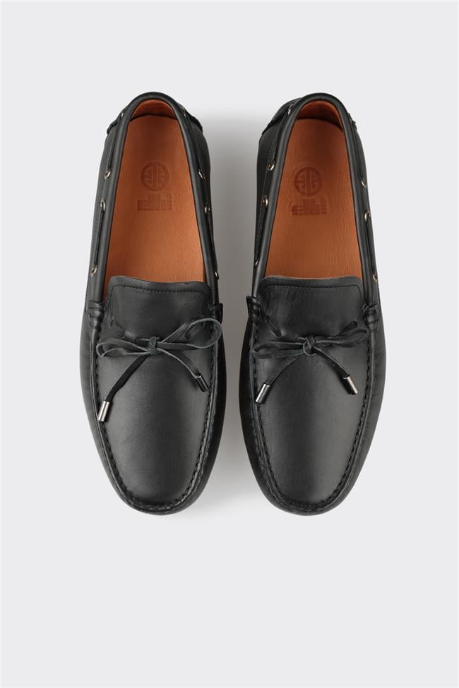 Siyah Deri Erkek Loafer