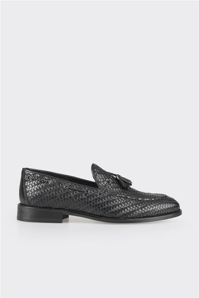 Siyah Deri Erkek Loafer