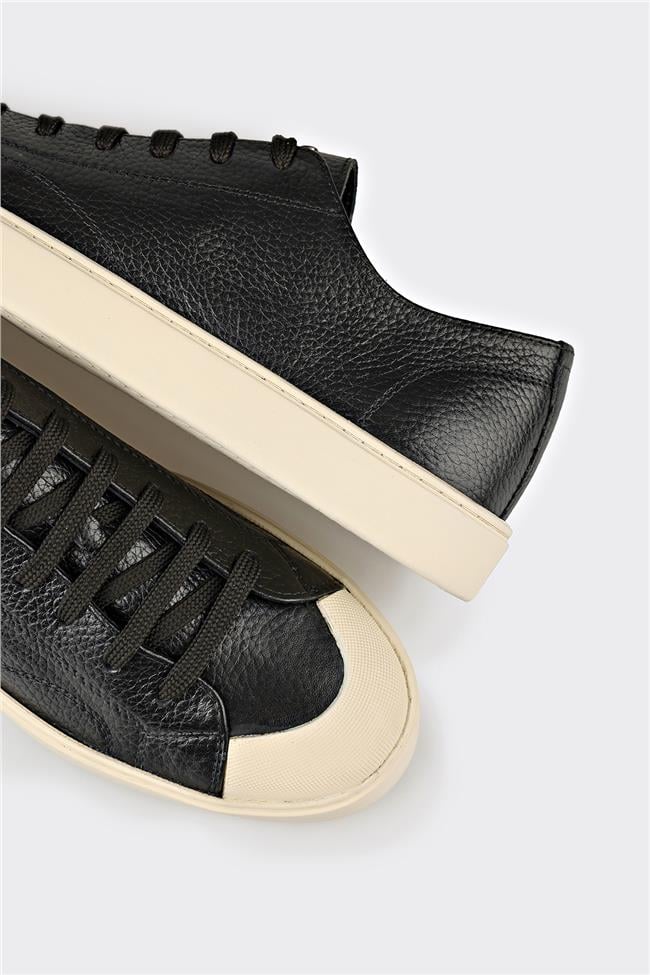 Siyah Deri Erkek Spor Ayakkabı