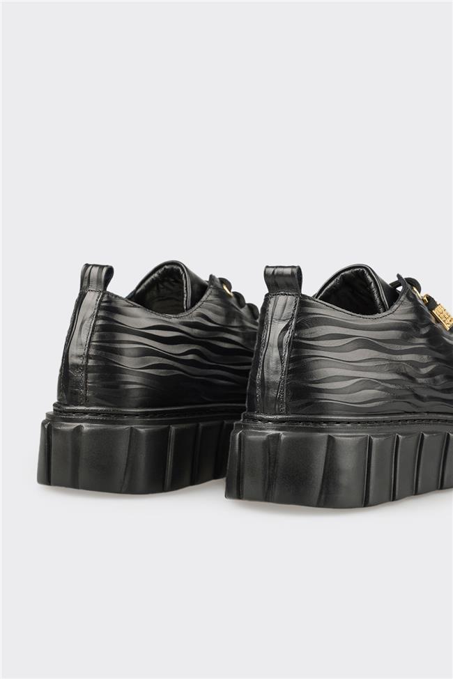 Siyah Deri Erkek Spor Ayakkabı