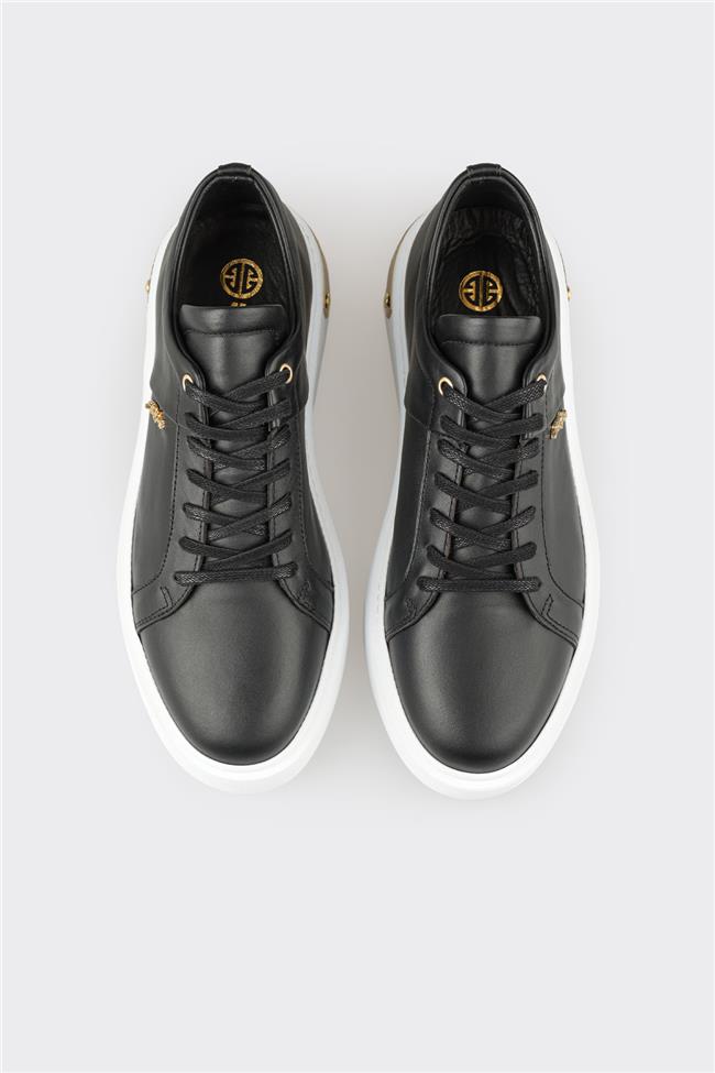 Siyah Deri Erkek Spor Ayakkabı