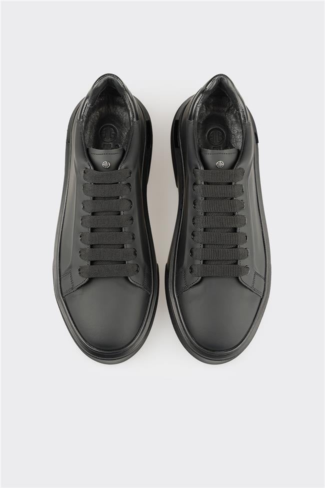 Siyah Deri Erkek Spor Ayakkabı