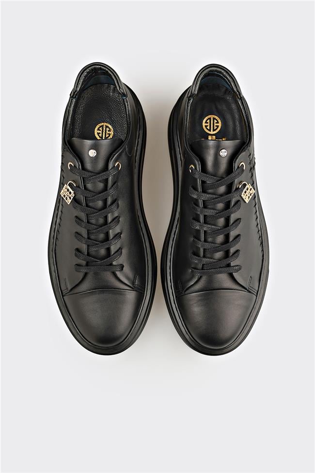 Siyah Deri Erkek Spor Ayakkabı