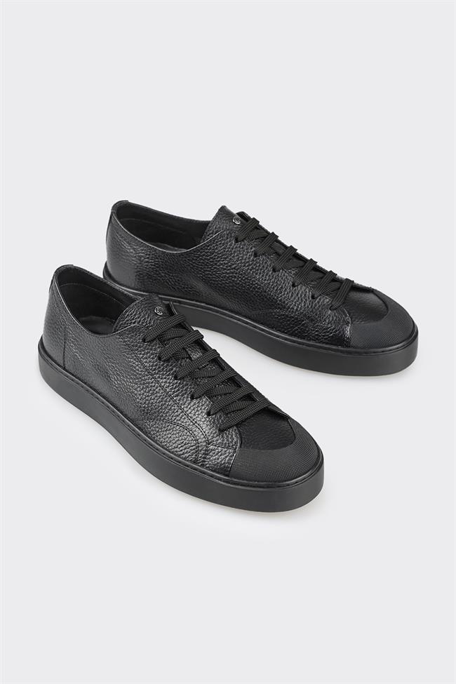 Siyah Deri Erkek Spor Ayakkabı