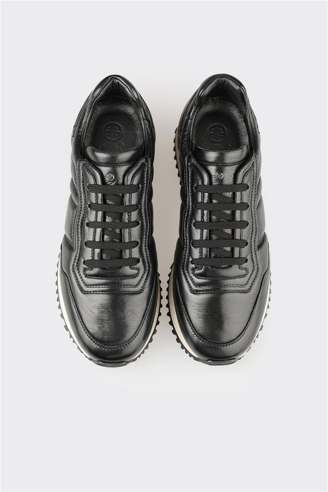 Siyah Deri Erkek Spor Ayakkabı