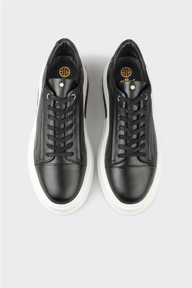 Siyah Deri Erkek Spor Ayakkabı