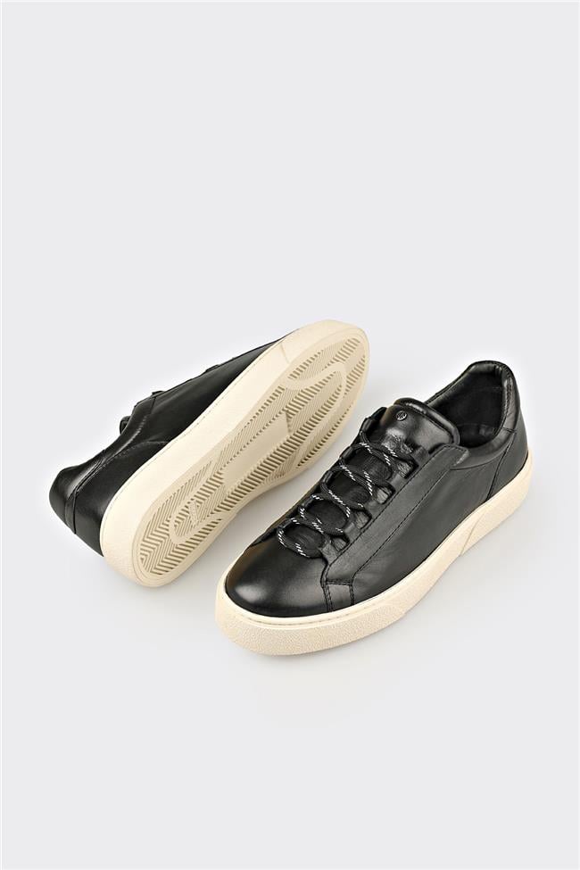 Siyah Deri Erkek Spor Ayakkabı