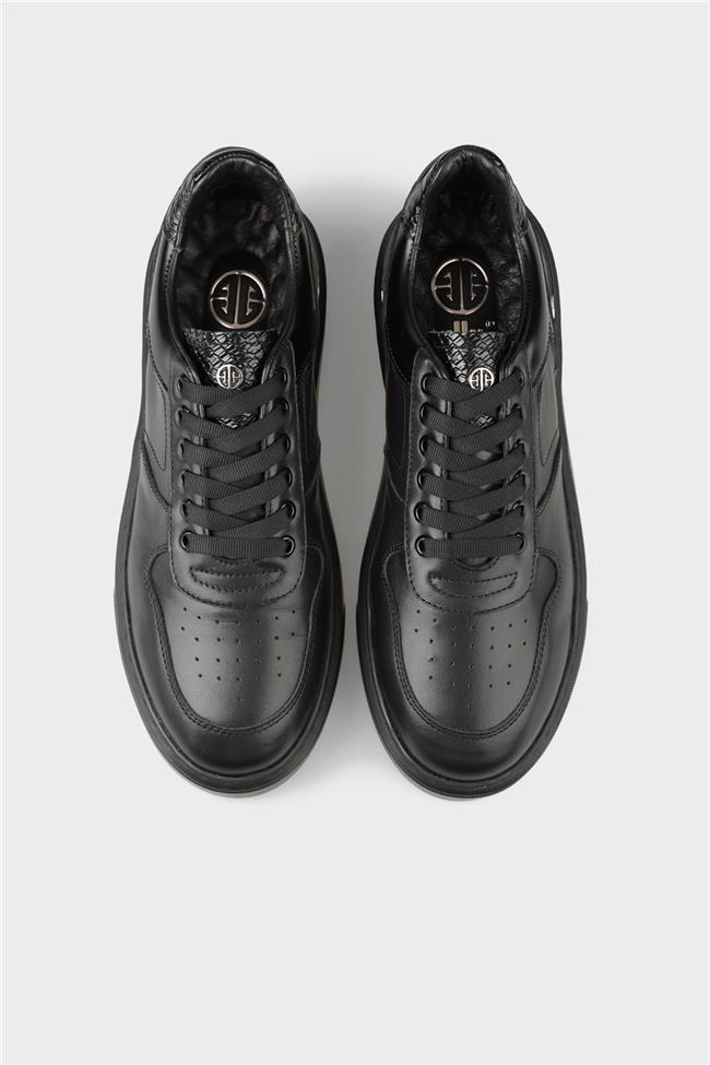 Siyah Deri Erkek Spor Ayakkabı