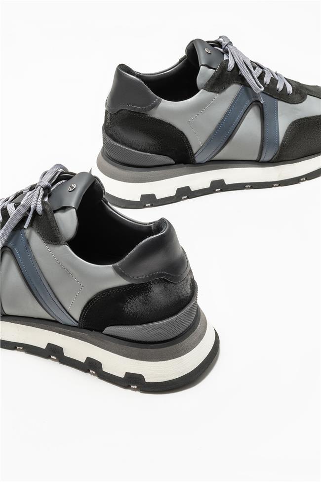 Siyah Deri Erkek Spor Ayakkabı