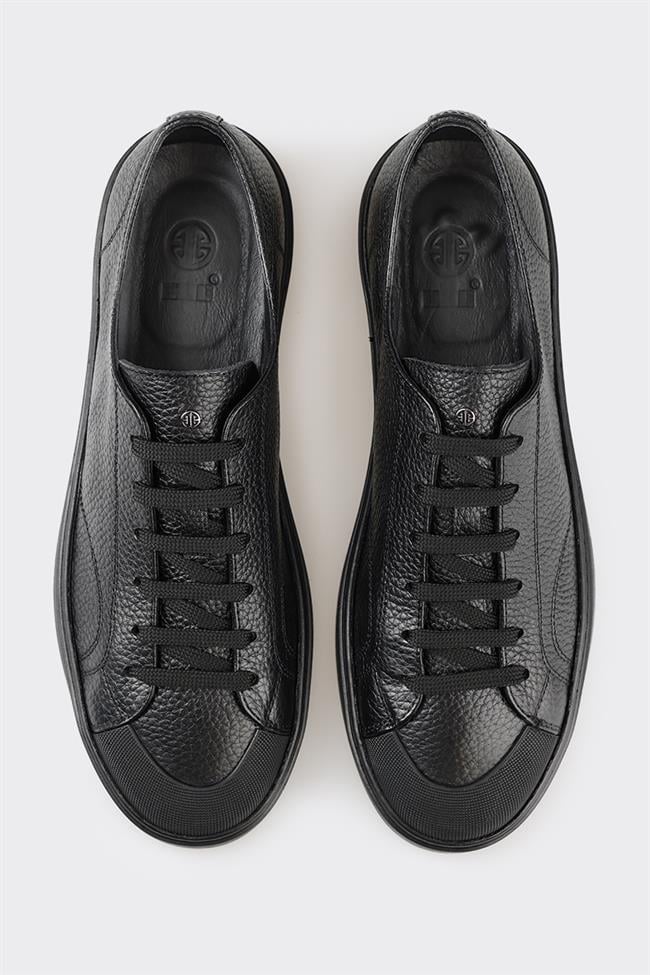 Siyah Deri Erkek Spor Ayakkabı