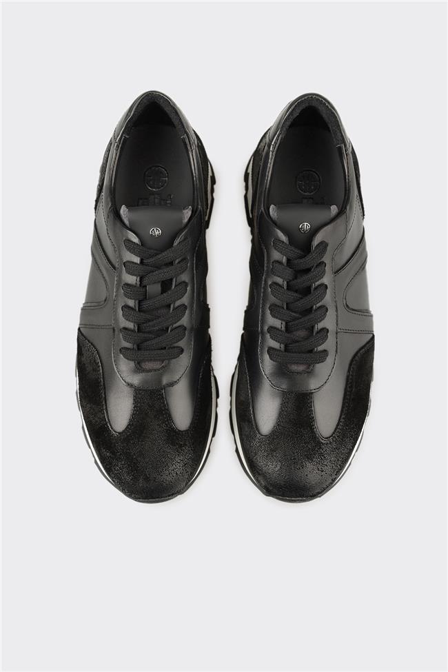 Siyah Deri Erkek Spor Ayakkabı