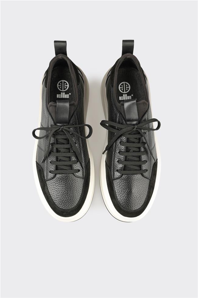 Siyah Deri Erkek Spor Ayakkabı