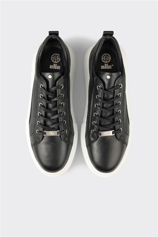 Siyah Deri Erkek Spor Ayakkabı