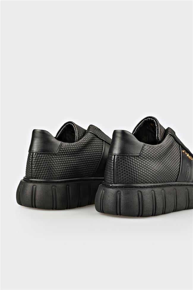 Siyah Deri Erkek Spor Ayakkabı