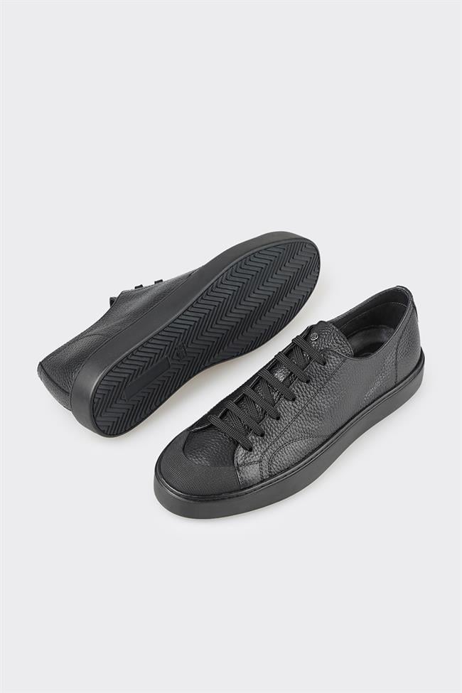 Siyah Deri Erkek Spor Ayakkabı